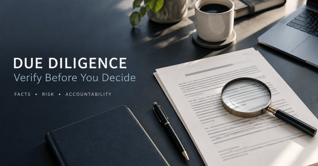 Due Diligence: The Discipline of Verifying Before&nbsp;Deciding
